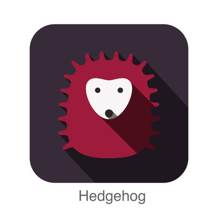 Hedgehog face flat icon design. Animal icons series.のイラスト素材