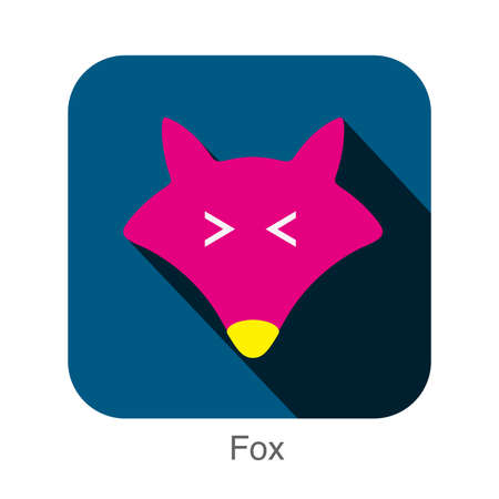 fox face flat icon design. Animal icons series.のイラスト素材