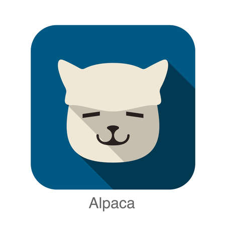 Alpaca animal face iconのイラスト素材