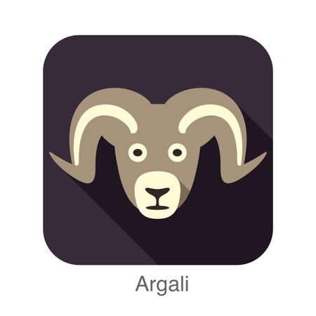 Argali animal face iconのイラスト素材