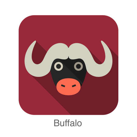 African Buffalo animal face iconのイラスト素材