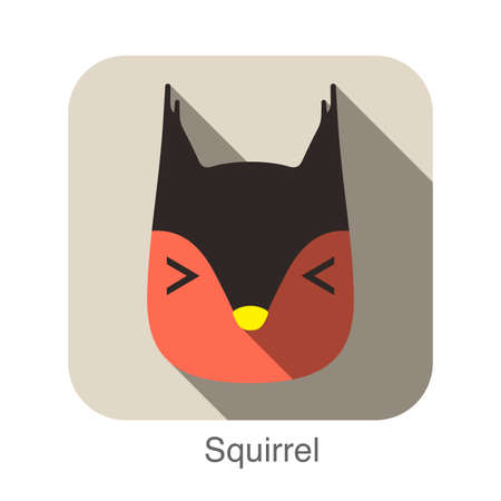 Squirrel face flat designのイラスト素材