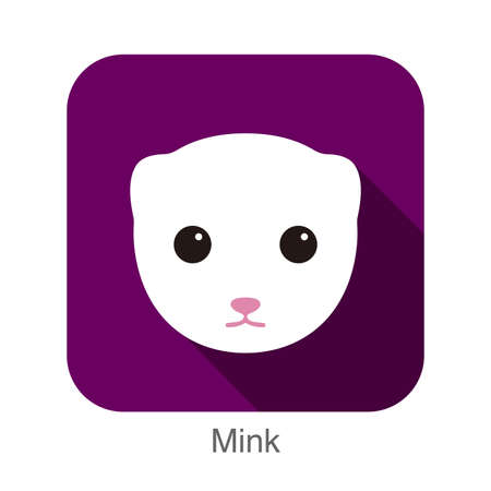 Mink animal face flat iconのイラスト素材