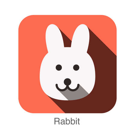 Rabbit animal face flat iconのイラスト素材