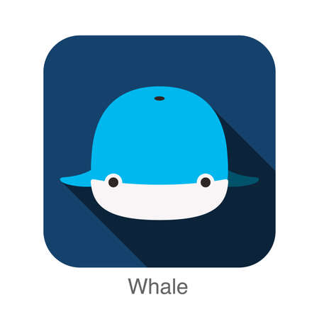 whale face flat icon design. Animal icons series.のイラスト素材