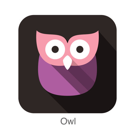 owl bird flat icon seriesのイラスト素材