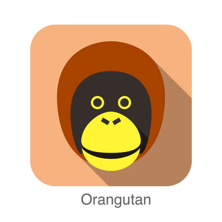 Gorilla face flat iconのイラスト素材