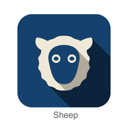 sheep face flat iconのイラスト素材
