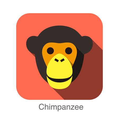 Gorilla face flat iconのイラスト素材