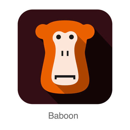 Baboon animal face iconのイラスト素材