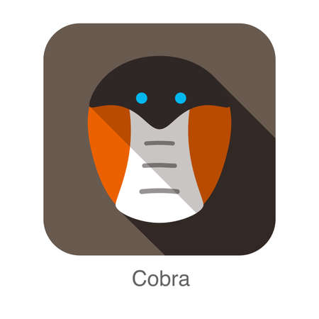 Cobra snake animal face flat designのイラスト素材