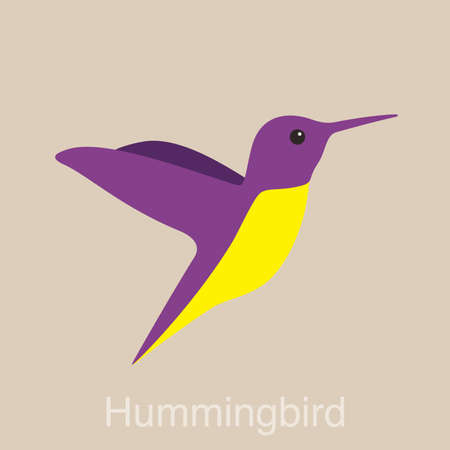 Hummingbird, bird series, vector flat iconのイラスト素材