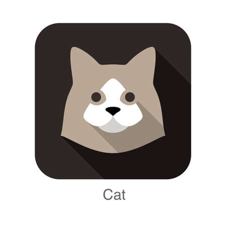 cat face flat icon seriesのイラスト素材