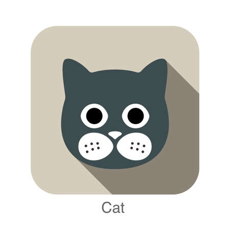 cat face flat icon seriesのイラスト素材
