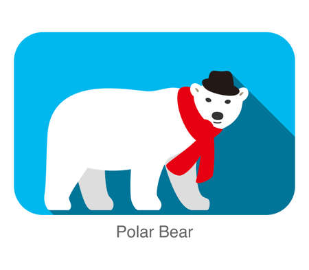 Cute bear wear a scarf and a cap, vectorのイラスト素材