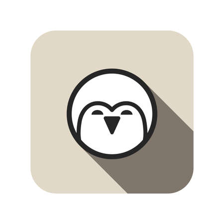 penguin face flat icon, circle animal icon seriesのイラスト素材