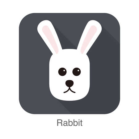 rabbit face flat icon, vectorのイラスト素材