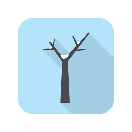 tree and snow on the branchのイラスト素材