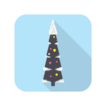 Christmas tree, snow on the branch, vectorのイラスト素材