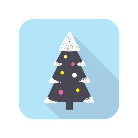 Christmas tree, snow on the branch, vectorのイラスト素材