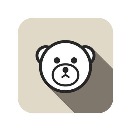 bear face flat icon, circle animal seriesのイラスト素材