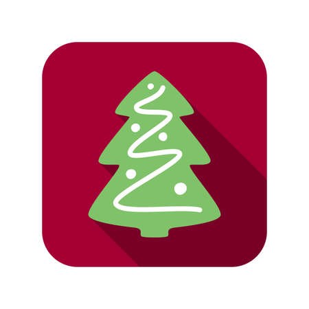 Christmas tree, snow on the branch, vectorのイラスト素材