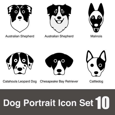 Dog face portrait icon setのイラスト素材