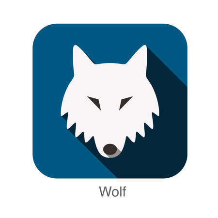 Wolf dog face flat iconのイラスト素材