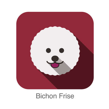 Bichon Frise dog face flat designのイラスト素材