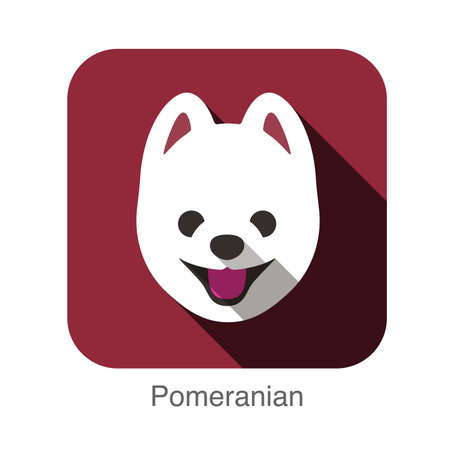 Pomeranian dog face flat icon, dog seriesのイラスト素材