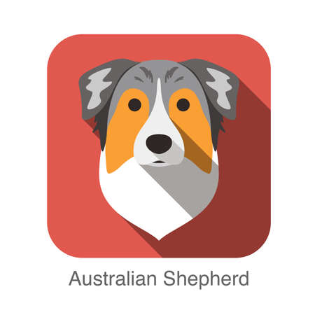 Australian shepherd dog face flat icon, dog seriesのイラスト素材