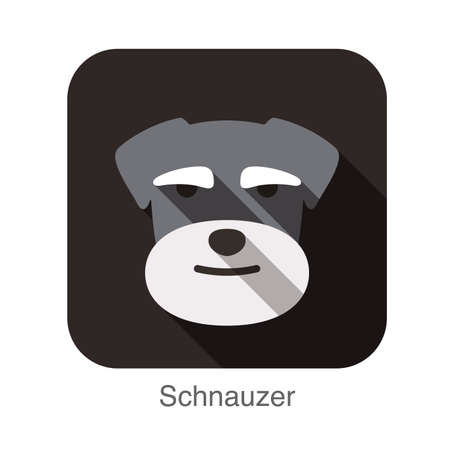 Schnauzer dog face flat designのイラスト素材