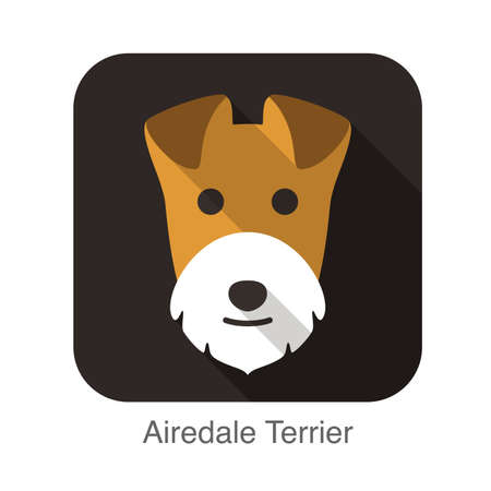Wire Fox Terrier dog face flat iconのイラスト素材