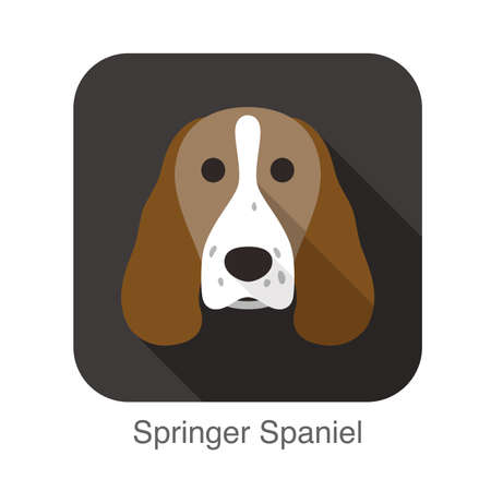 Springer spaniel dog face flat icon, dog seriesのイラスト素材