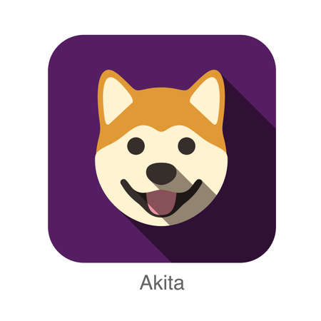 Akita animal face iconのイラスト素材