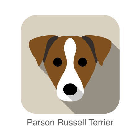 Parson Russell terrier face flat icon, dog seriesのイラスト素材