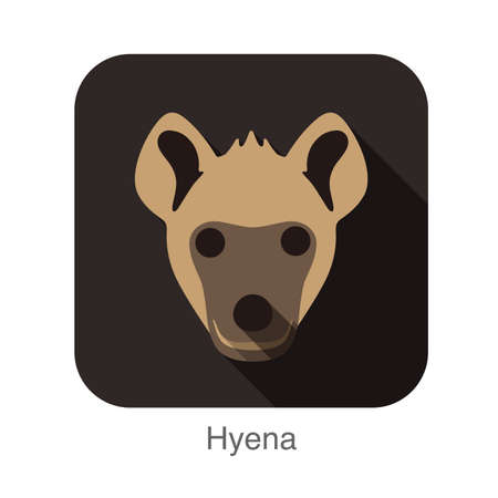 Hyena dog face flat iconのイラスト素材