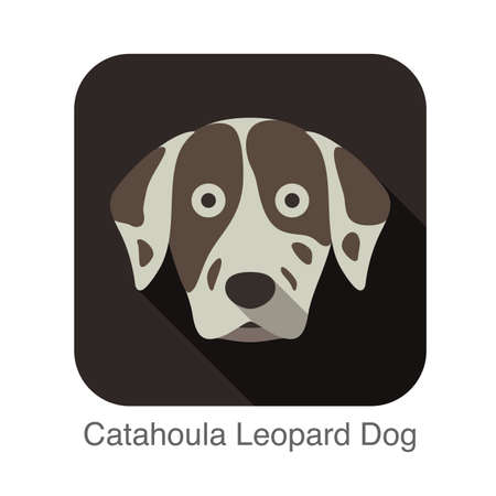 Catahoula leopard dog face flat icon, dog seriesのイラスト素材