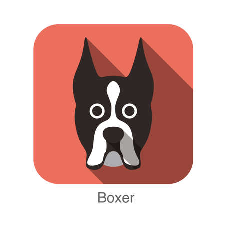 Boxer dog face flat iconのイラスト素材