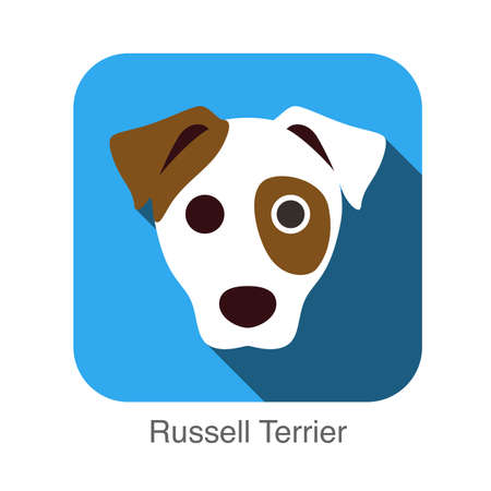 Russell Terrier dog face flat icon, dog seriesのイラスト素材