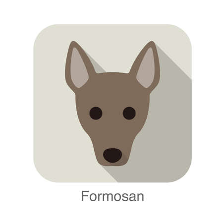 Formosan dog face flat icon, dog seriesのイラスト素材