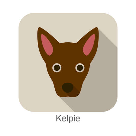 kelpie dog character, dog breed seriesのイラスト素材