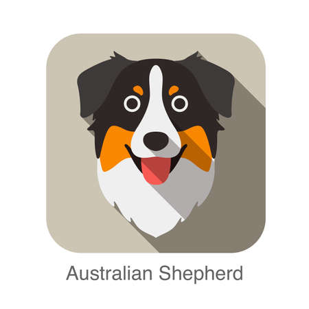 Australian shepherd dog face flat icon, dog seriesのイラスト素材