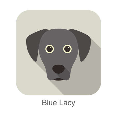 Blue lacy dog character, dog breed cartoon image seriesのイラスト素材