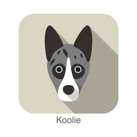 Koolie dog character, dog breed seriesのイラスト素材