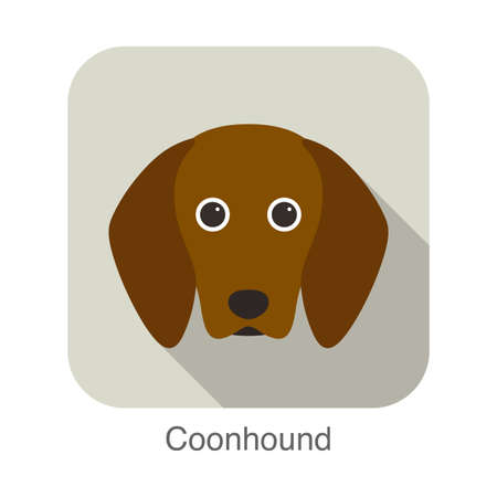 Coonhound dog character, dog breed cartoon image seriesのイラスト素材