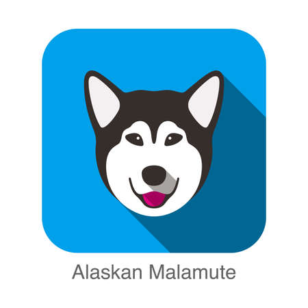 Alaskan Malamute dog character, dog breed seriesのイラスト素材