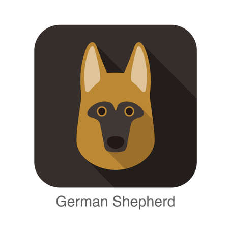 German shepherd dog face flat icon, dog seriesのイラスト素材