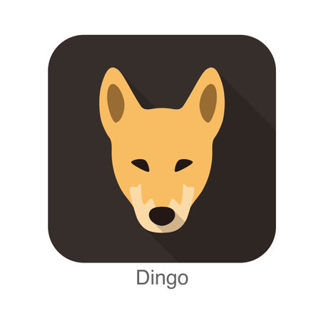Dingo breed flat icon designのイラスト素材