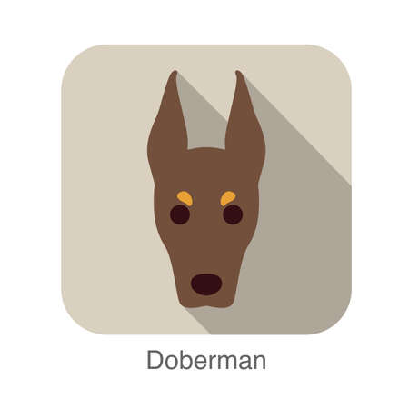 Doberman dog face flat icon, dog seriesのイラスト素材